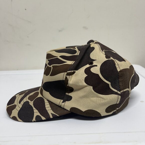 Vintage Brown Tan Duck Camouflage Snapback Hat Youngan Hunt Camo Blank - Picture 2 of 7